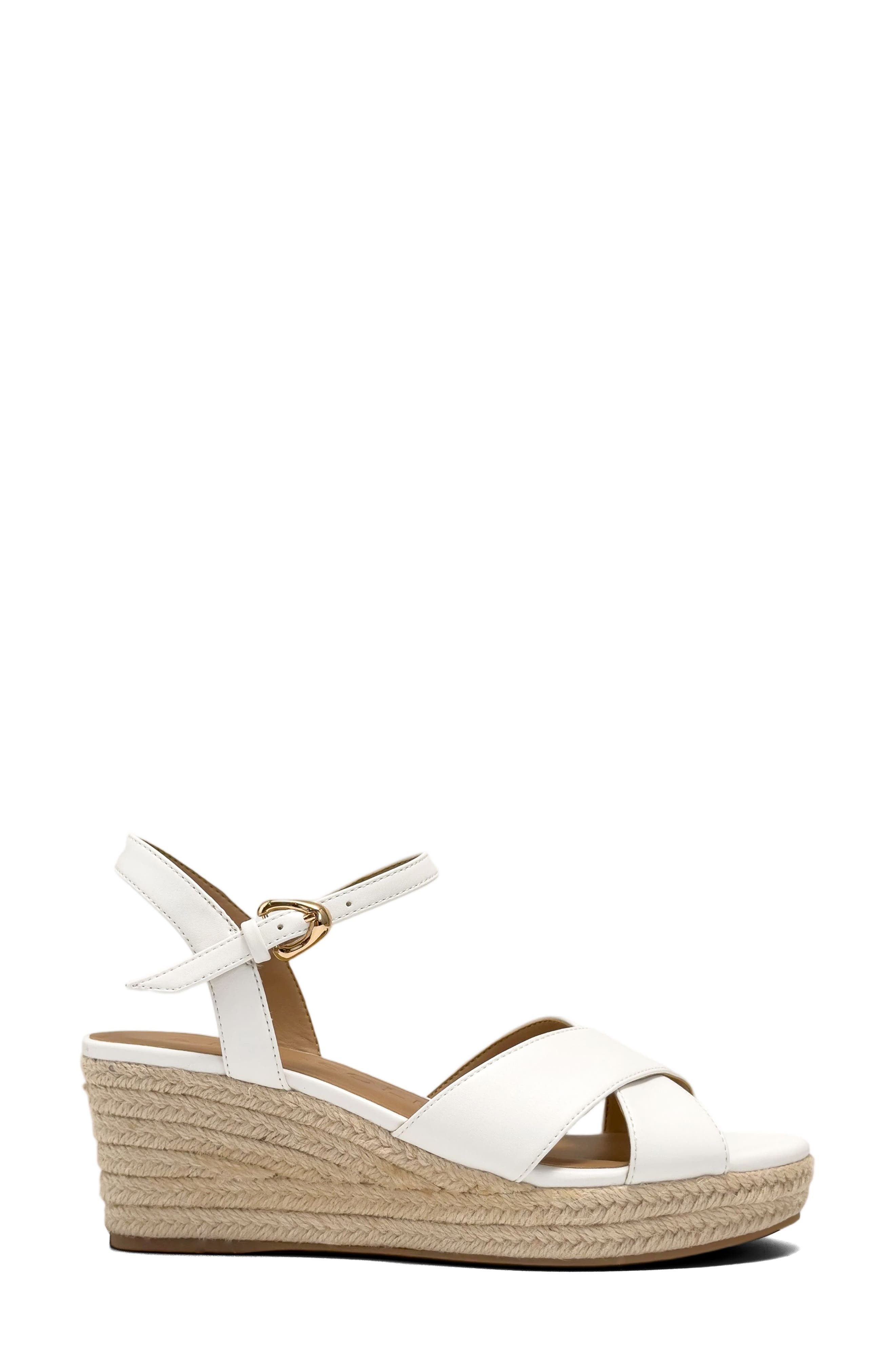 Casarina Platform Wedge Sandal, Alternate, color, WHITE