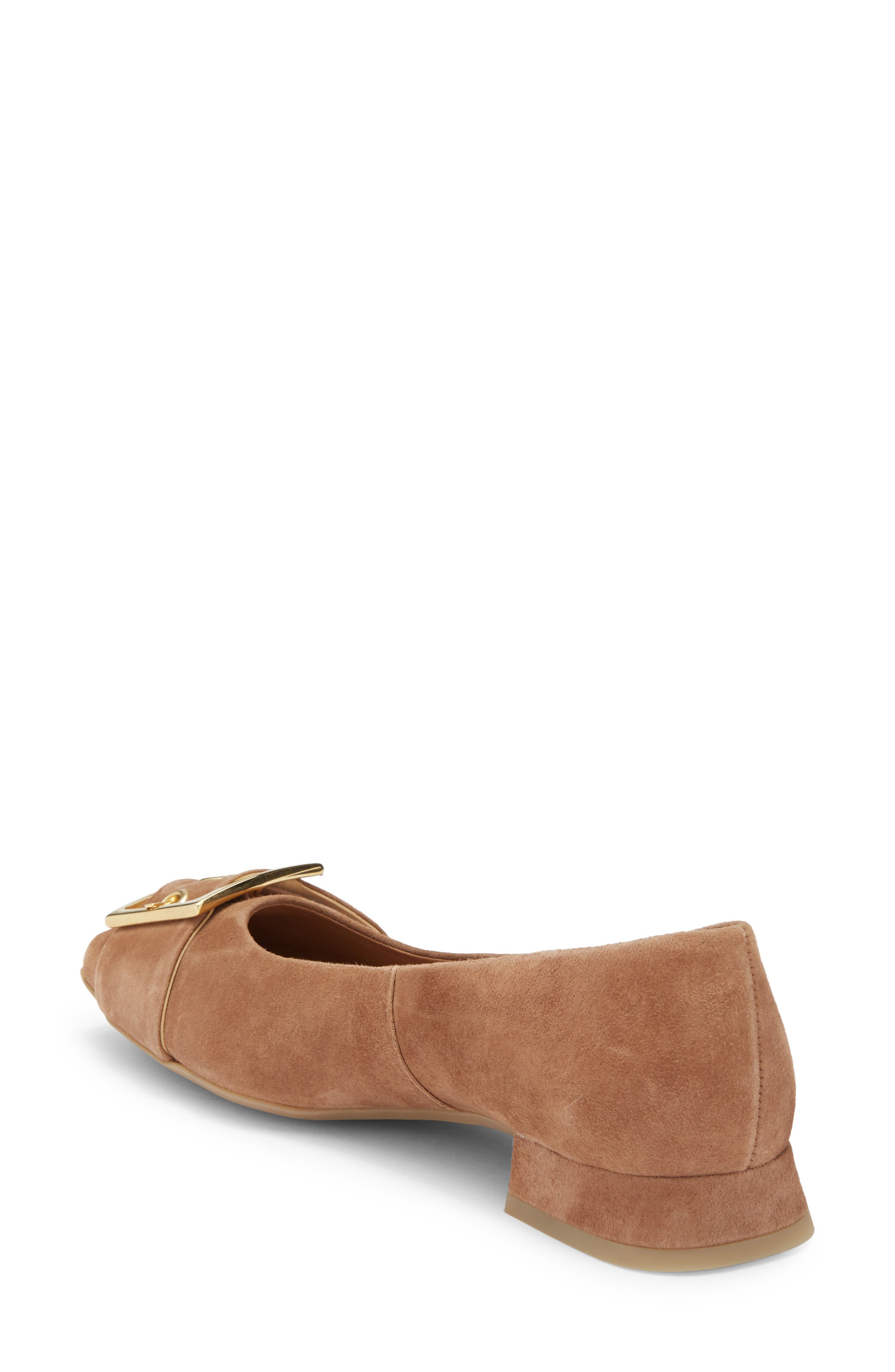 Devony Buckle Flat, Alternate, color, NUT SUEDE