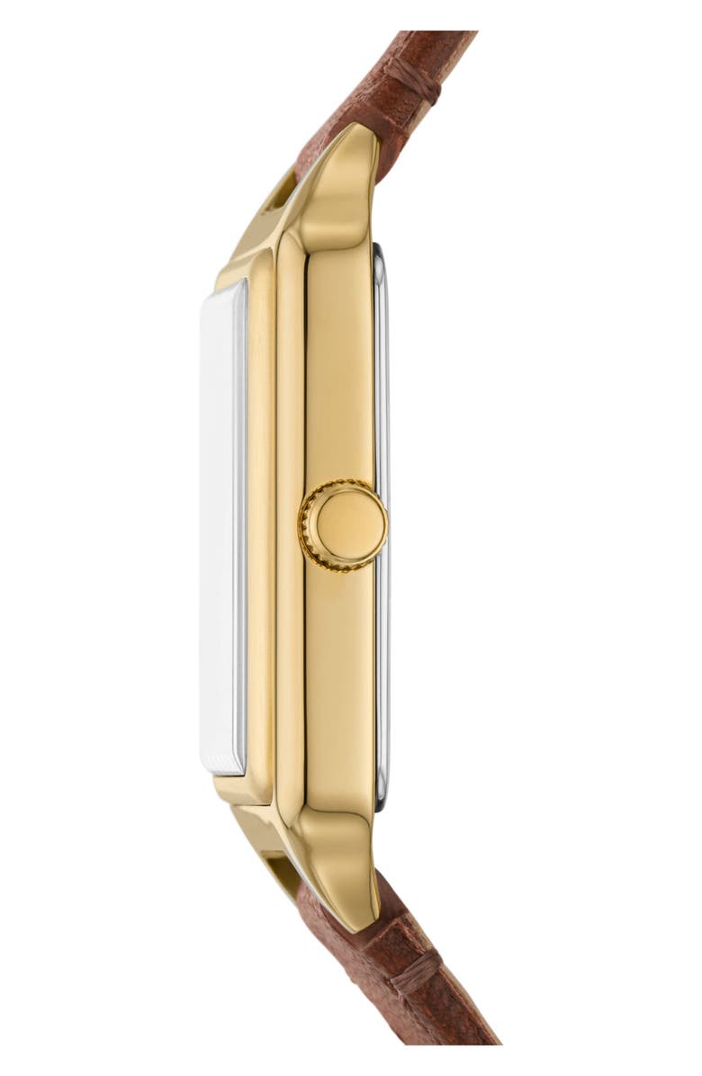 Fossil Raquel Leather Strap Watch, 23mm, Alternate, color, Brown