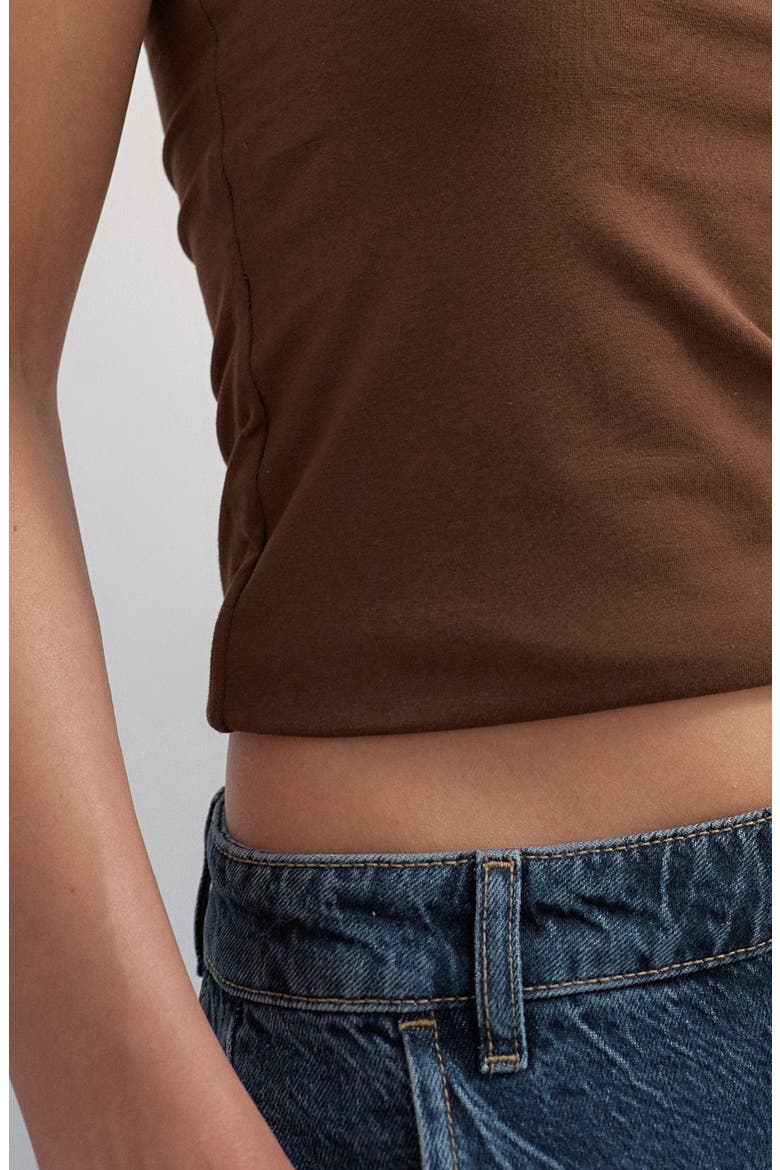Stretch Cotton Tube Top, Alternate, color, BROWN