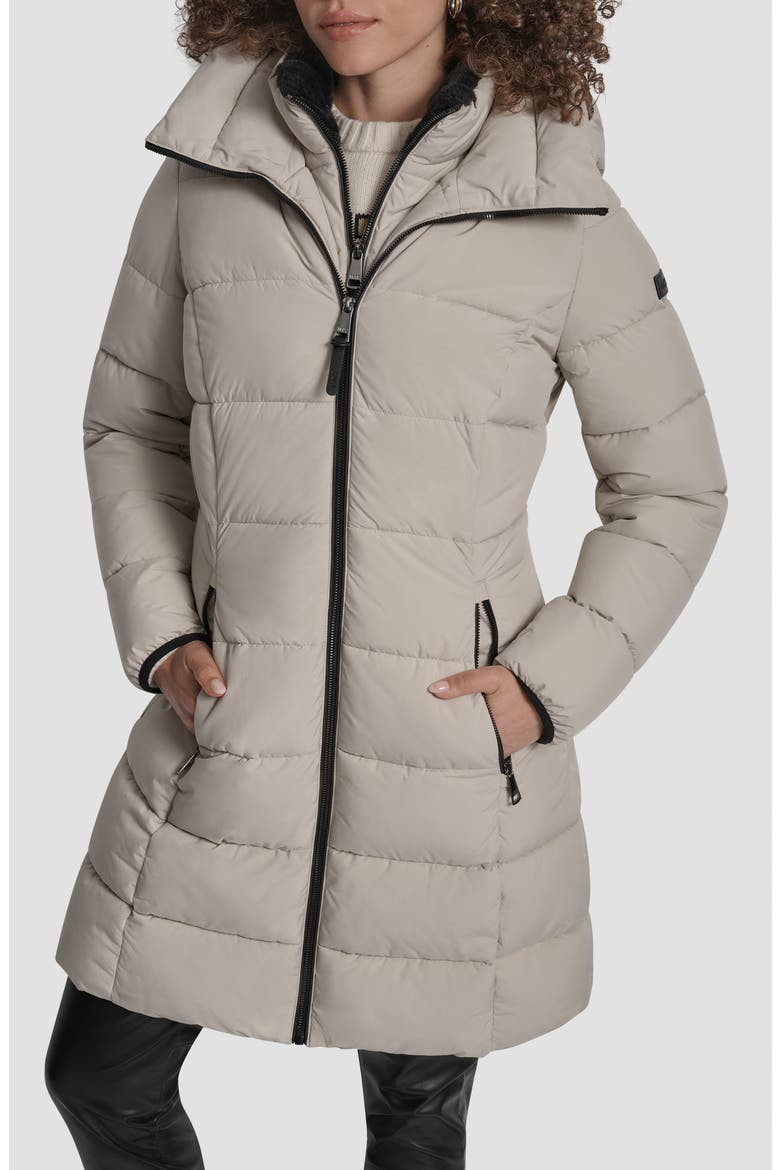 Bib Front Quilted Puffer Coat, Main, color, VAPOR