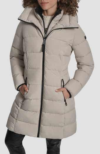 DKNY Bib Front Quilted Puffer Coat