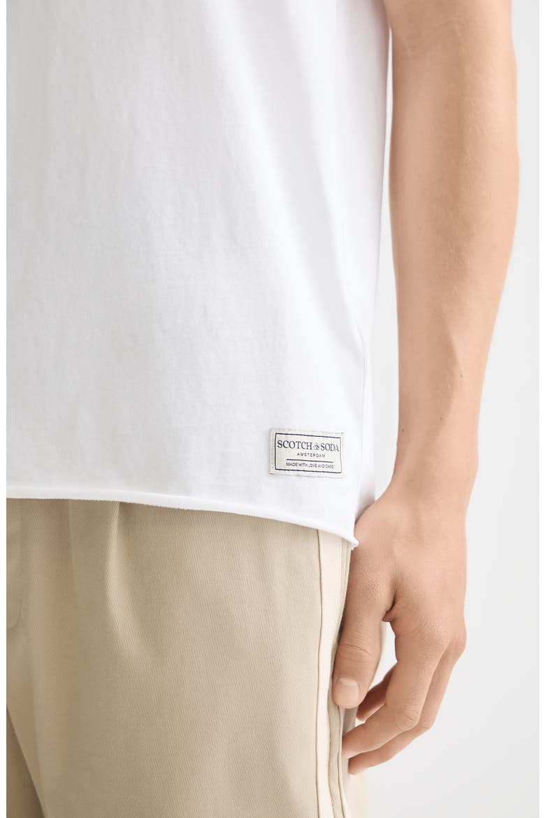 Raw Edge Cotton T-Shirt, Alternate, color, BRIGHT WHITE