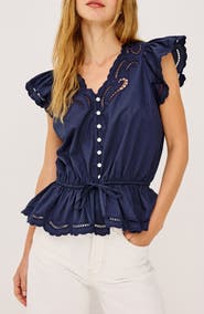 Rails Sandi Petal Sleeve Peplum Top