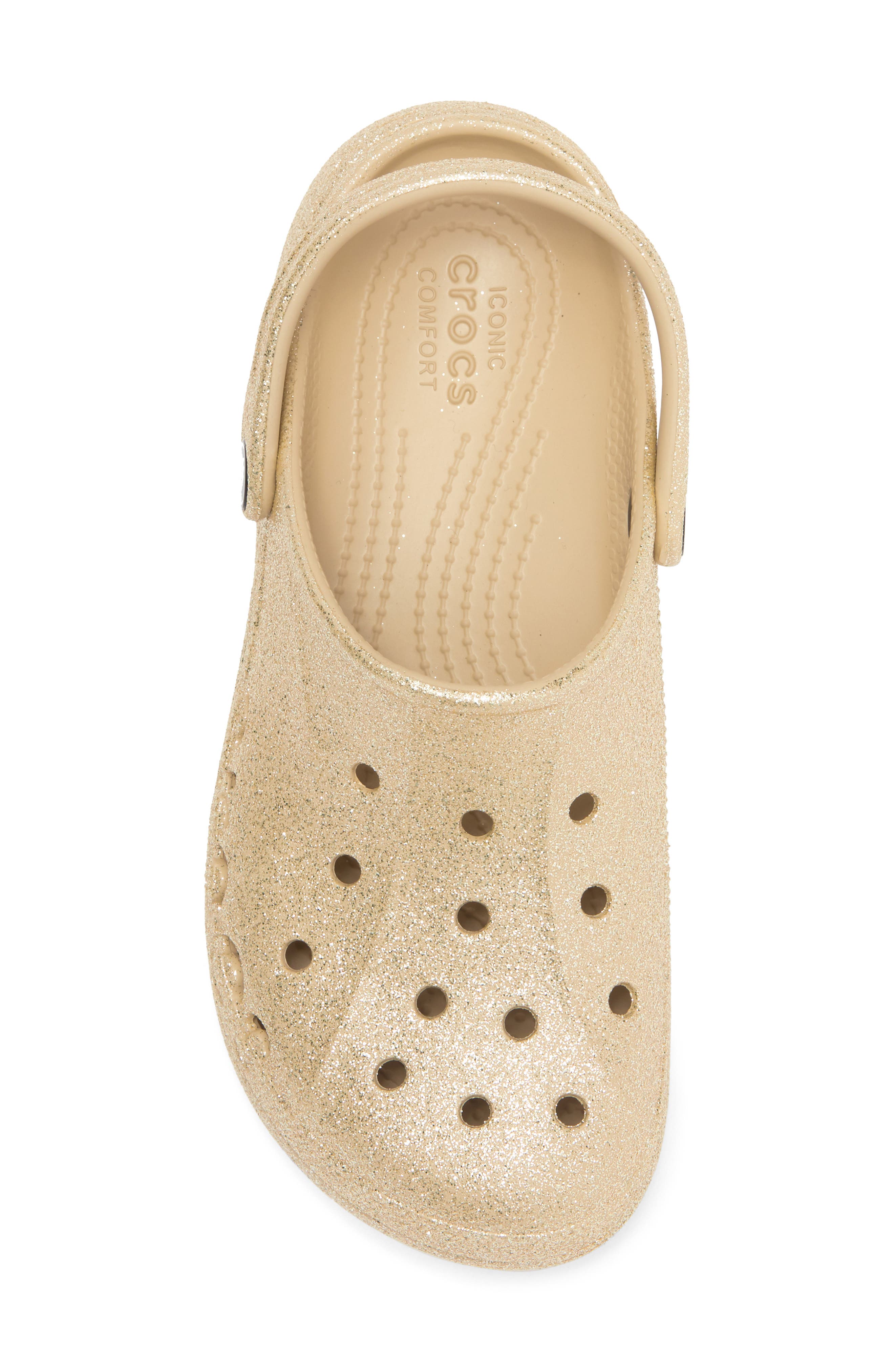 CROCS Baya Platform Glitter Clog, Alternate, color, Chai