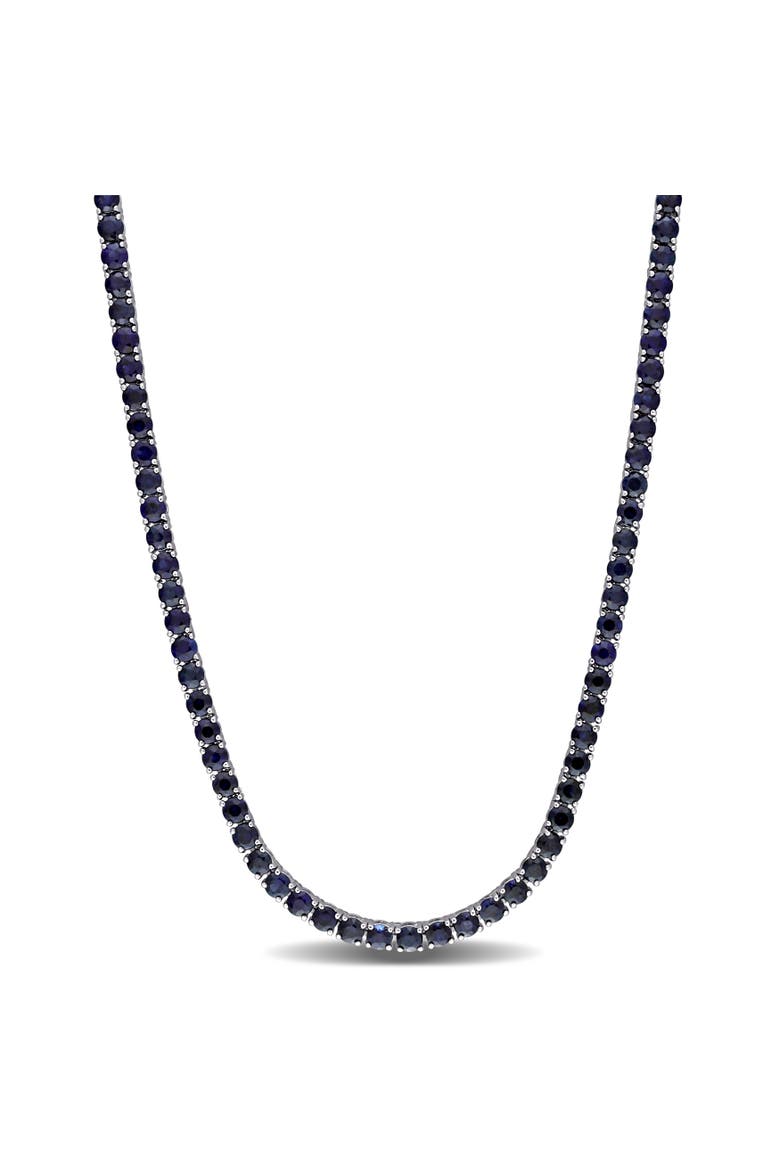 Gemstone Tennis Necklace 14k Gold, Main, color, Blue Sapphire