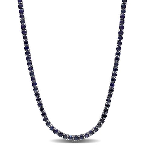 Gemstone Tennis Necklace 14k Gold