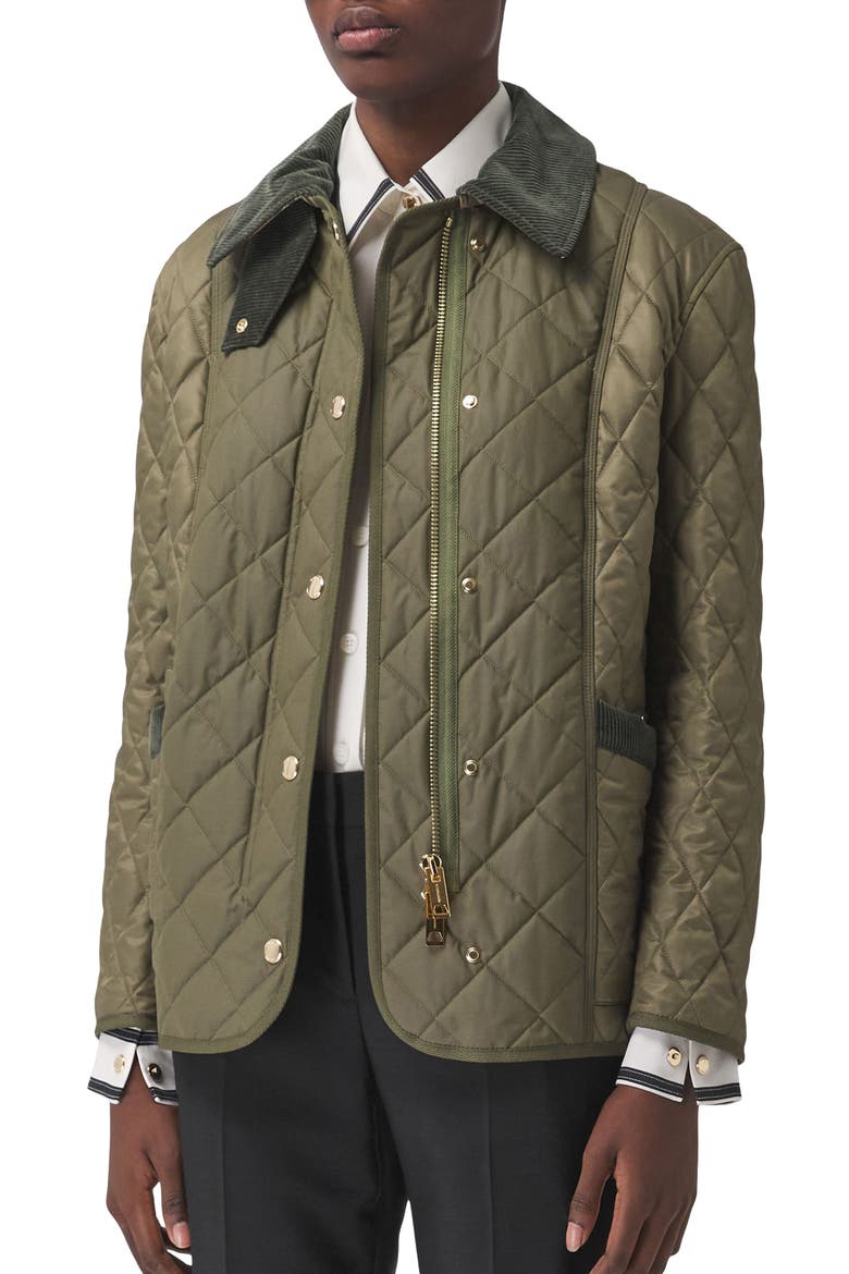 Wark Diamond Quilted Jacket, Main, color, DARK FERN GREEN