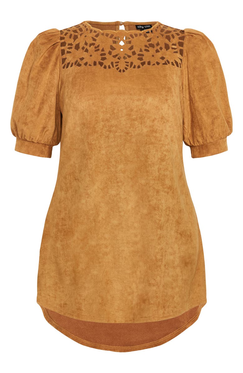 City Chic Whitney Cutout Faux Suede Dress, Alternate, color, 