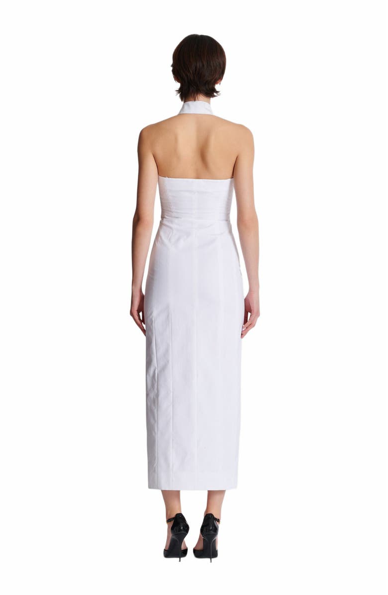 Balmain Bodycon Backless Poplin Dress, Alternate, color, White