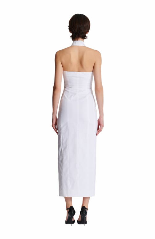 Balmain Bodycon Backless Poplin Dress In White