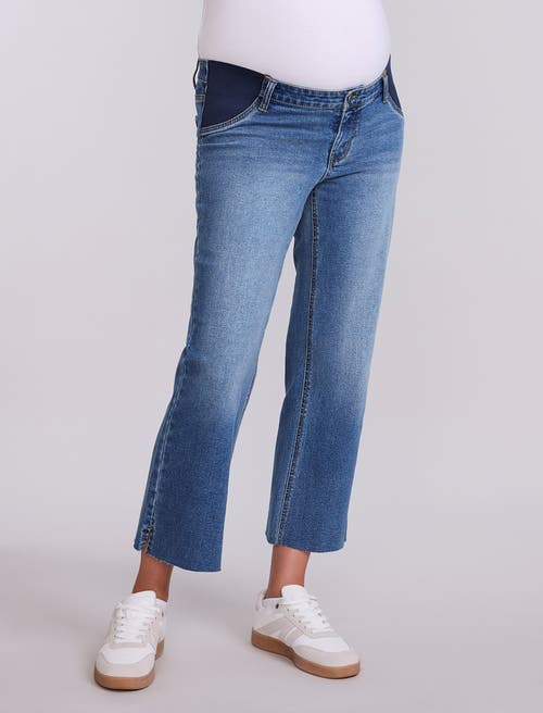 Motherhood Maternity Under The Belly Wide Leg Crop Jeans In Blue