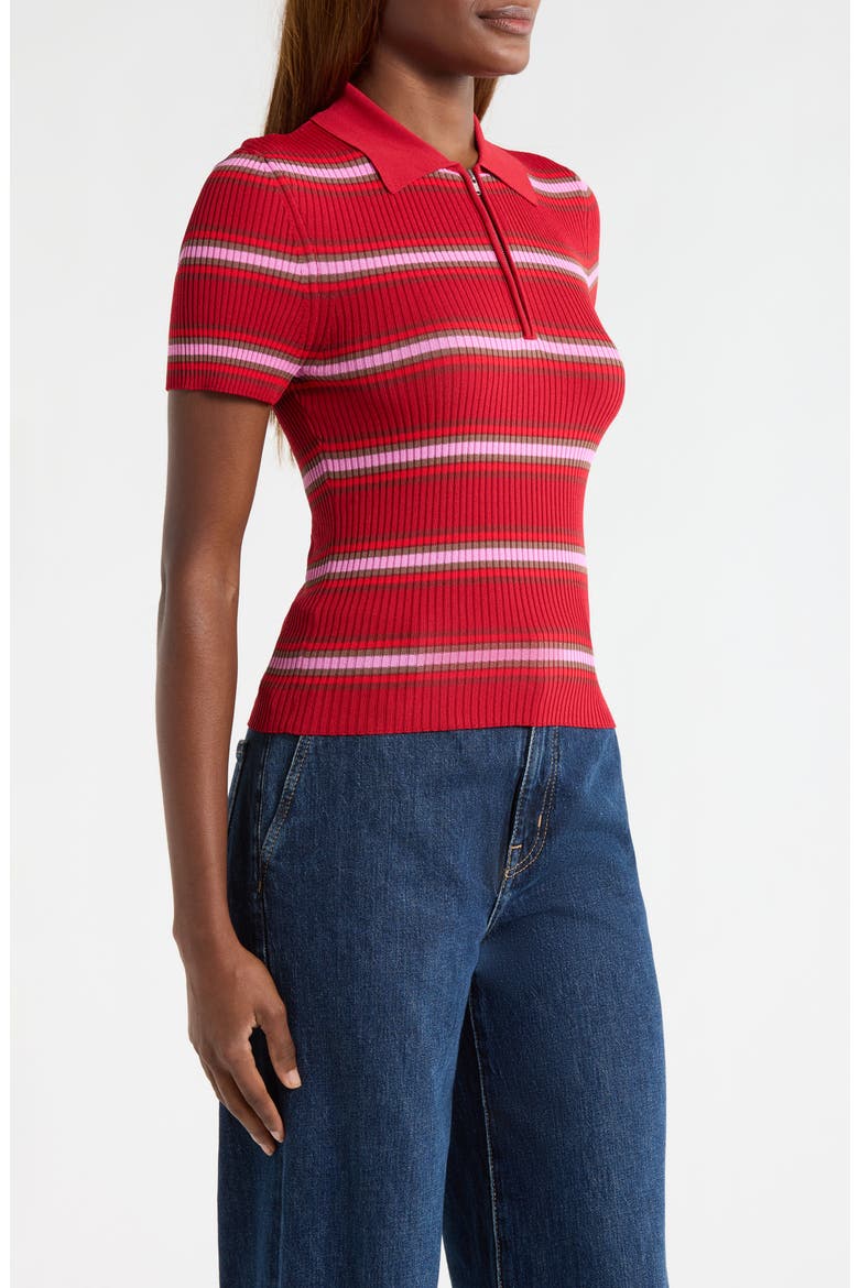 Ren Stripe Rib Polo Sweater, Alternate, color, DANA STRIPE