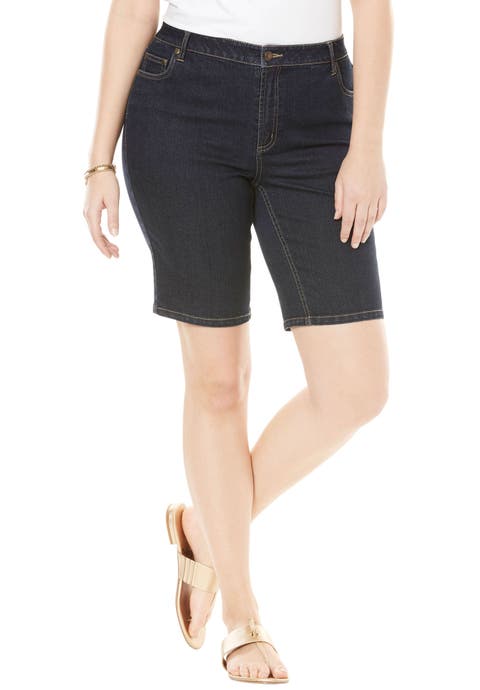 True Fit Stretch Denim Bermuda Short (Plus)