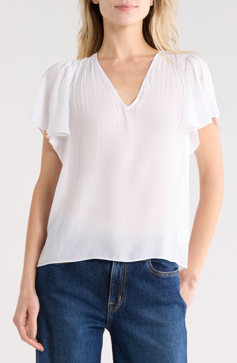 Ramy Brook Bronta V-Neck Top, Main, color, Ivory
