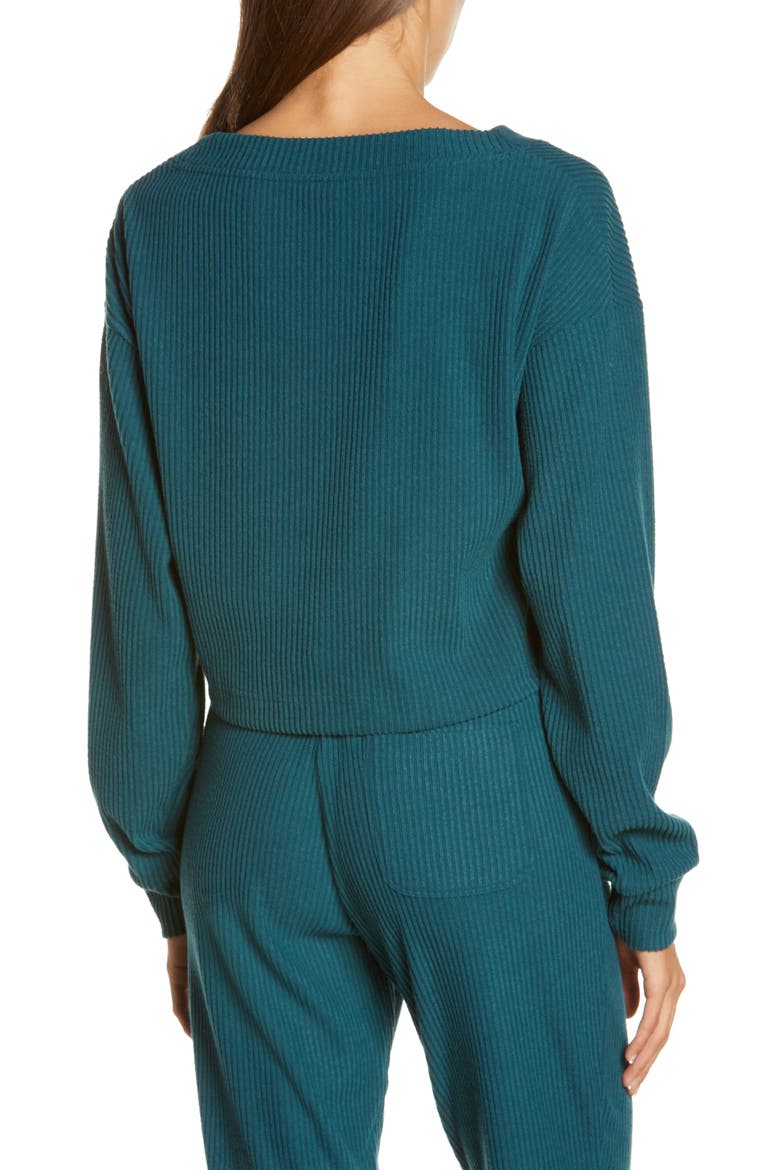 Muse Ribbed Crop Pullover, Alternate, color, GALACTIC TEAL