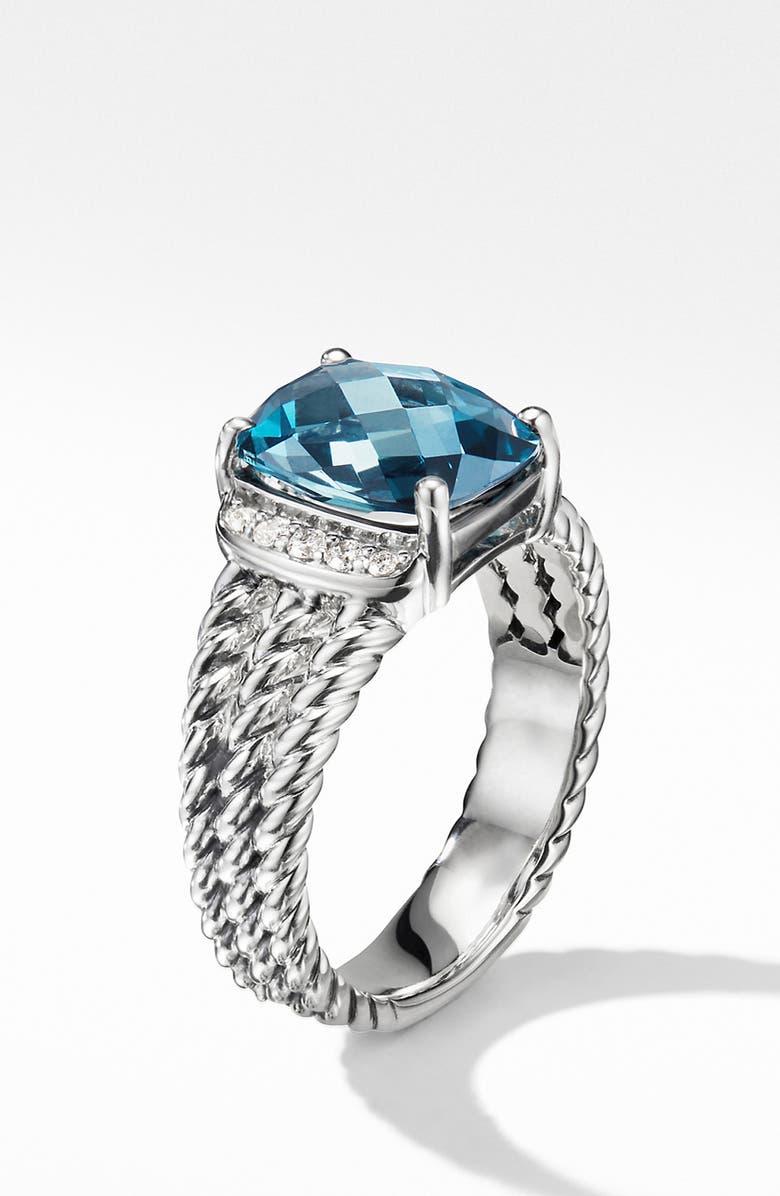 David Yurman Petite Wheaton<sup>®</sup> in Sterling Silver with Semiprecious Stone & Diamonds, 10mm, Main, color,