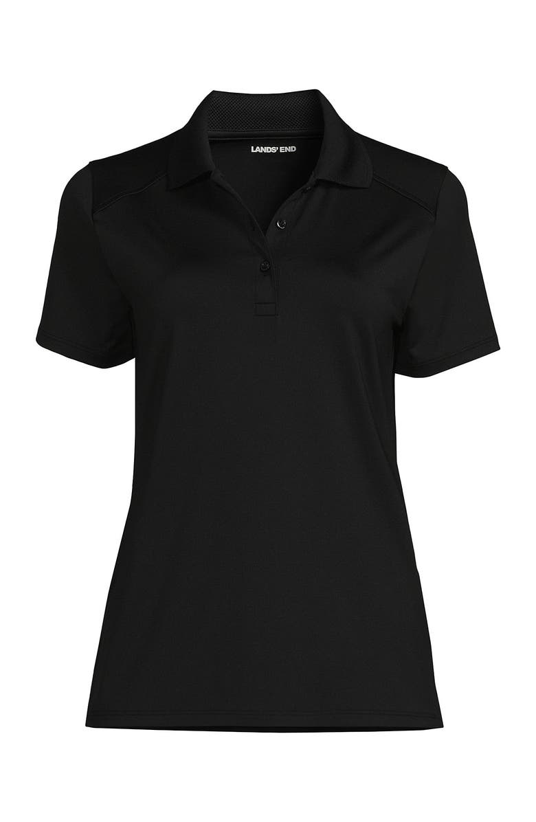 Lands' End School Uniform  Short Sleeve Feminine Fit Rapid Dry Polo Shirt, Alternate, color, Black
