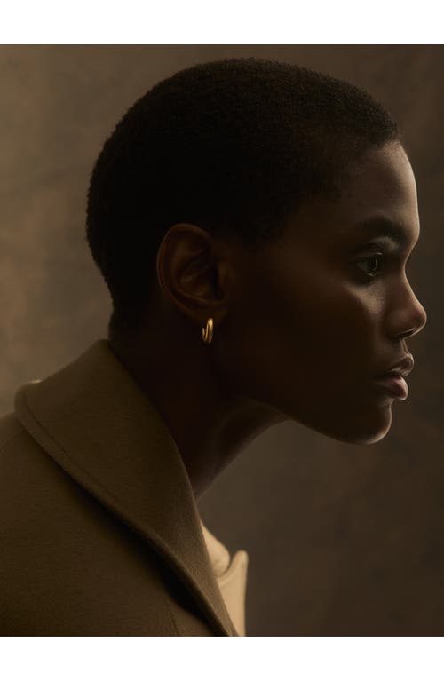 Reiss Oliva Plain Huggie Hoop Earrings In Gold Tone