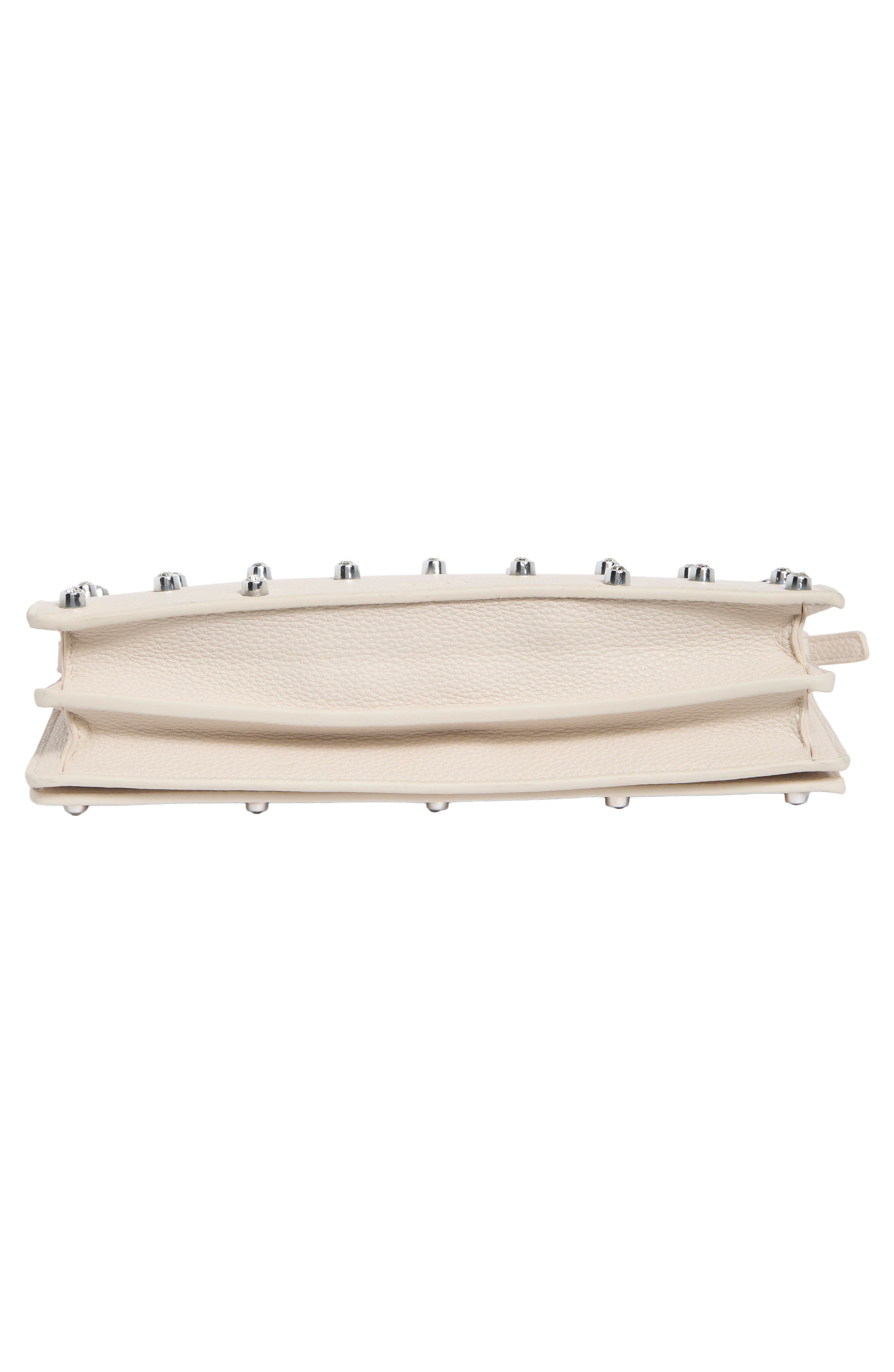 Rhinestone Faux Leather Shoulder Bag, Alternate, color, IVORY