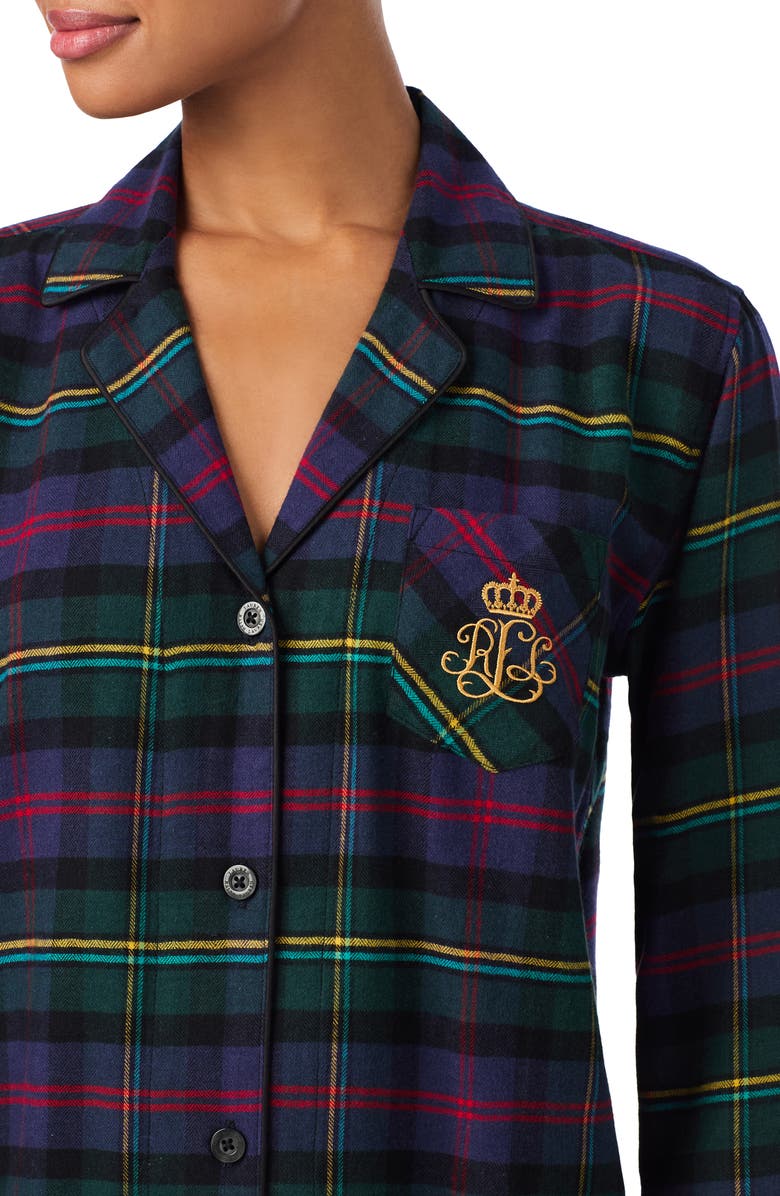 Lauren Ralph Lauren Cotton Blend Pajamas, Alternate, color, Multicolored Plaid