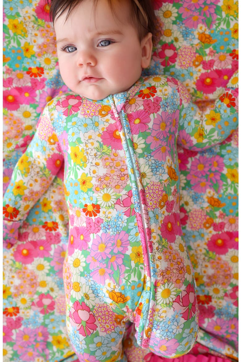 Printed Convertible Footie, Alternate, color, PINK