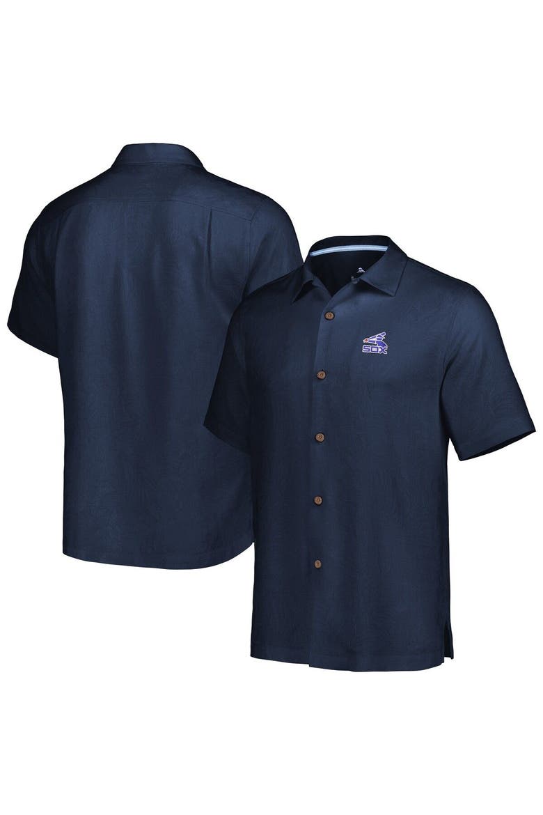 Men's Tommy Bahama Navy Chicago White Sox Sport Tropic Isles Camp Button-Up Shirt, Main, color, Navy