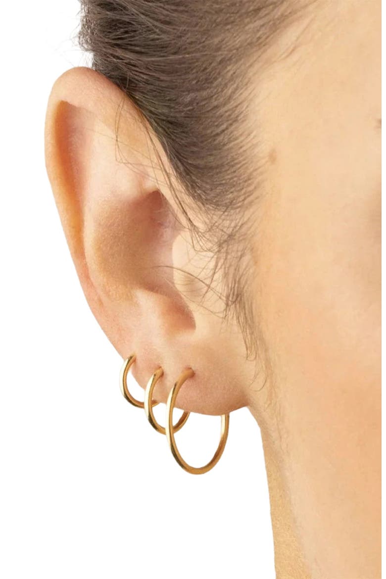 14k Mini Live In Hoop Earrings, Alternate, color, 14k Solid Gold
