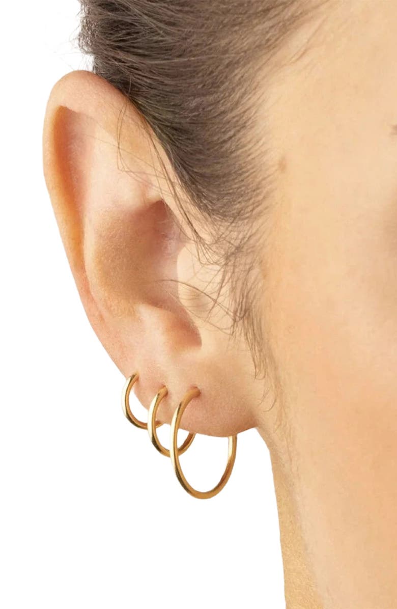 MADE BY MARY 14k Mini Live In Hoop Earrings, Alternate, color, 14K Solid Gold