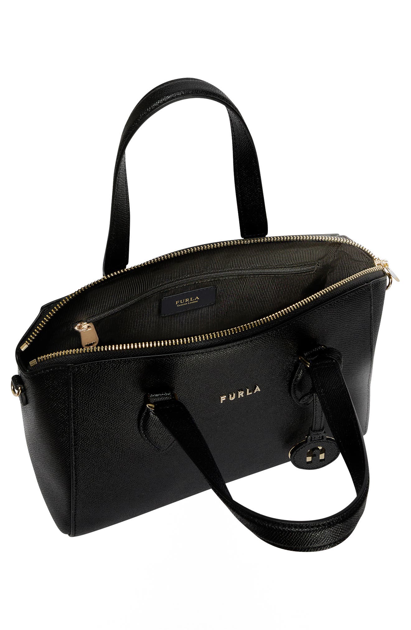 Furla Minerva Leather Satchel, Alternate, color, 