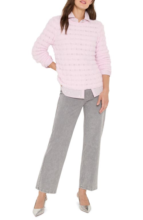 Nic + Zoe Nic+zoe Cozy Waves Striped Sweater In Pink