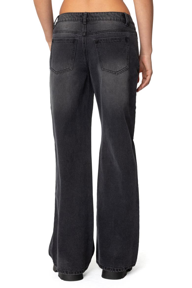 Grommet Low Rise Baggy Wide Leg Jeans, Alternate, color, BLACK