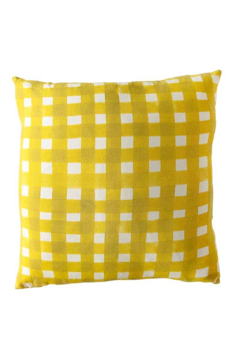 Goldie Home Yellow Cross-Hatch Pillow, Main, color, Yellow