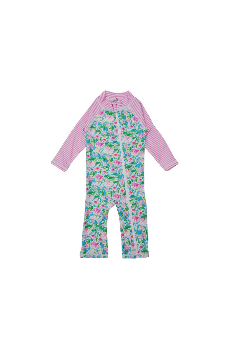 Infant & Toddlers Sun Protective UPF 50+ Long Surf Ankle Length Swimsuit, Main, color, Lotus & Lillies