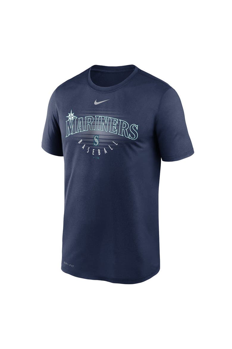 Men's Nike Navy Seattle Mariners Wordmark Outline Legend T-Shirt, Alternate, color, Navy