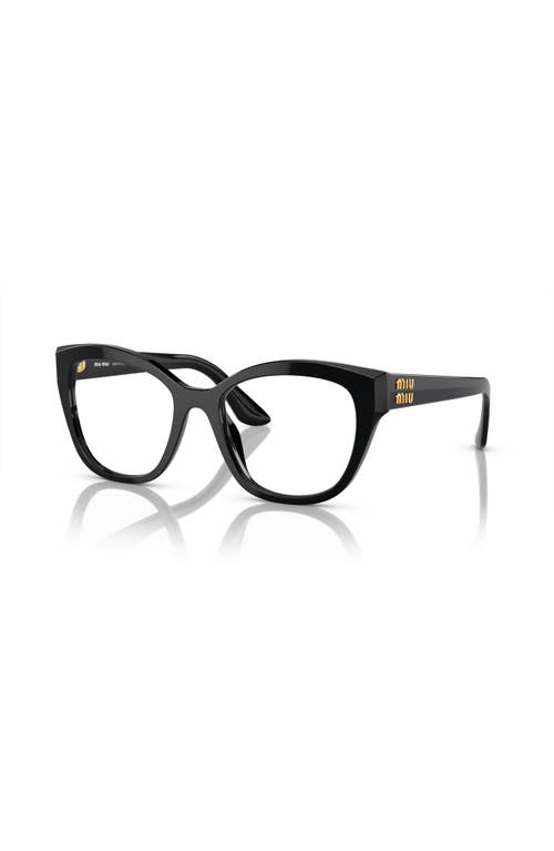 Miu Miu 52mm Square Optical Glasses In Black