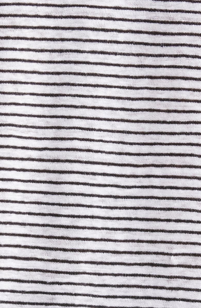 Eileen Fisher Stripe Organic Linen T-Shirt, Alternate, color, White/ Black