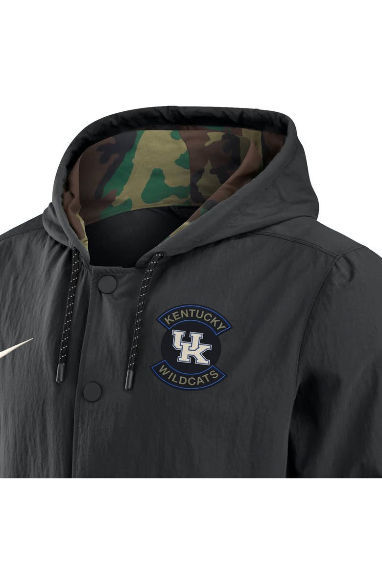 Men's Nike Black Kentucky Wildcats 2025 NCAA Military Appreciation Full-Snap Jacket, Alternate, color, Black