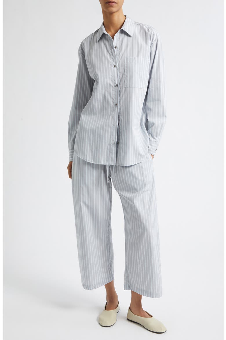 Yoshi Stripe Cotton Button-Up Shirt, Alternate, color, STERLING STRIPE