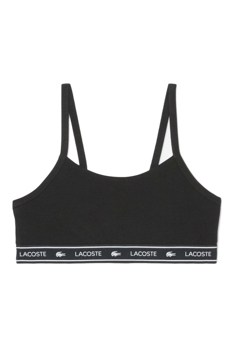 Stretch Cotton Bralette, Alternate, color, BLACK