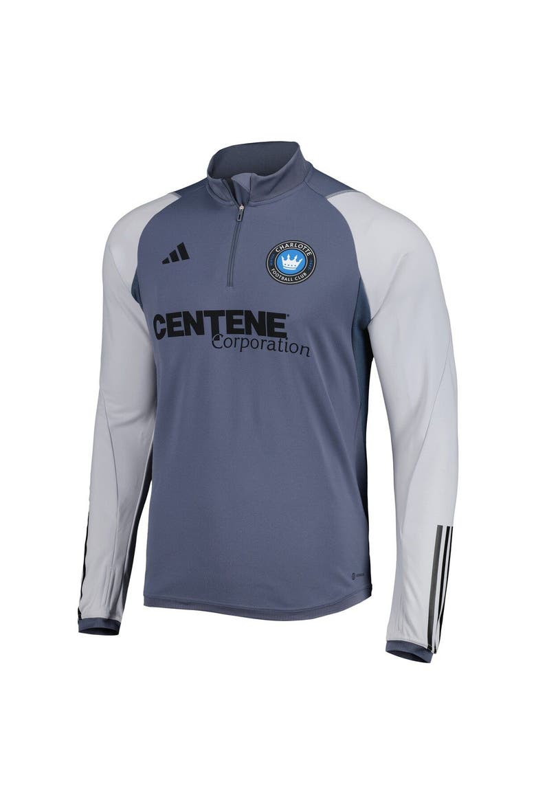 Men's adidas Gray Charlotte FC 2023 On-Field AEROREADY Quarter-Zip Training Top, Alternate, color, Gray