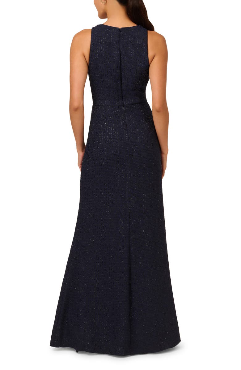 Adrianna Papell Glitter Stripe Sleeveless Stretch Gown, Alternate, color, 