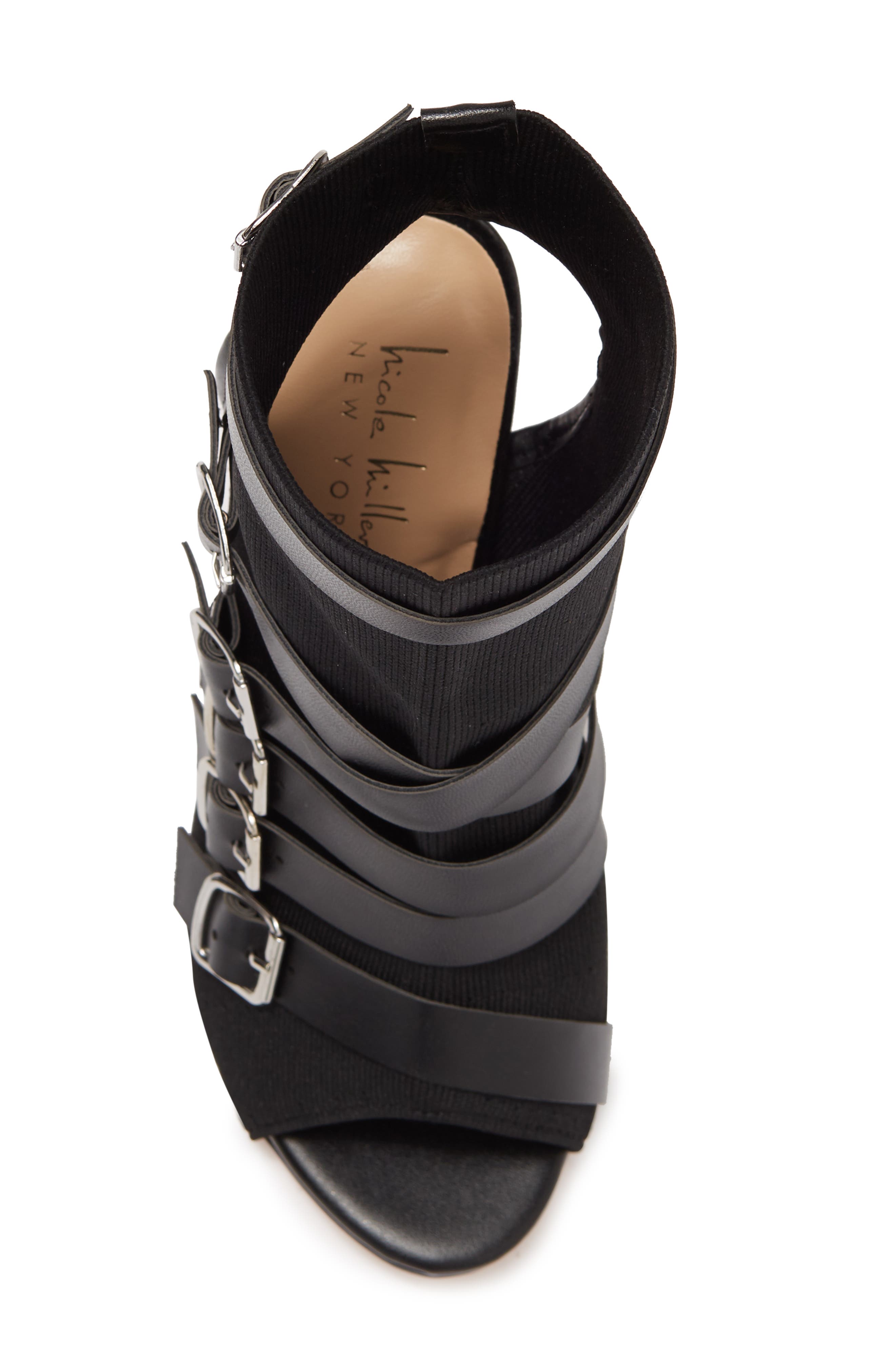 Nicole Miller Open Toe Buckle Bootie, Alternate, color, 