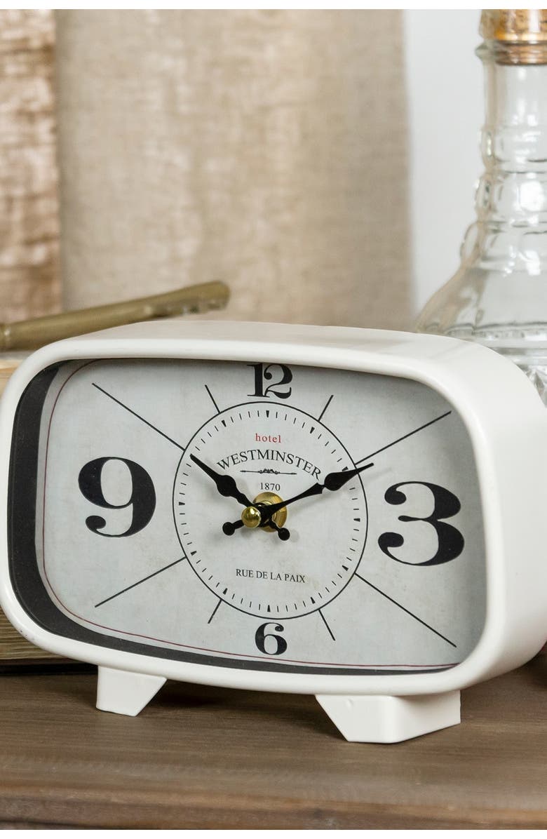 VIP International Metal Table Clock - Black/White, Main, color, 