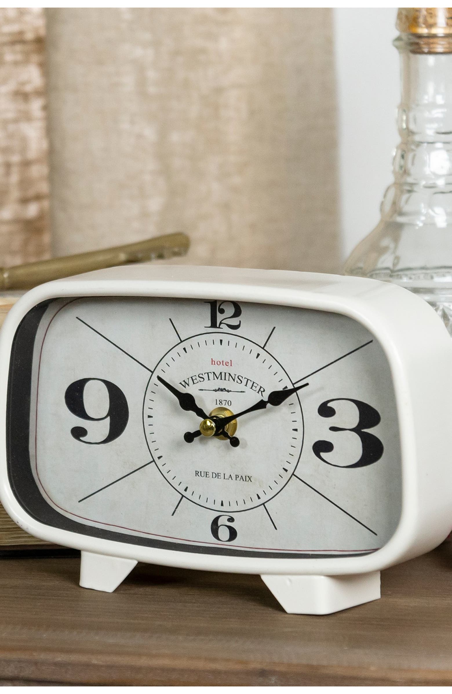 VIP International Metal Table Clock - Black/White | Nordstromrack