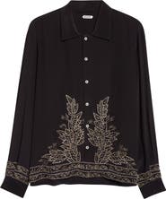 Bode Beaded Epoque Silk Button-Up Shirt