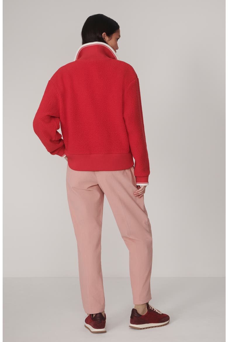 Anika Half Zip Fleece Pullover, Alternate, color, PINK BEGONIA