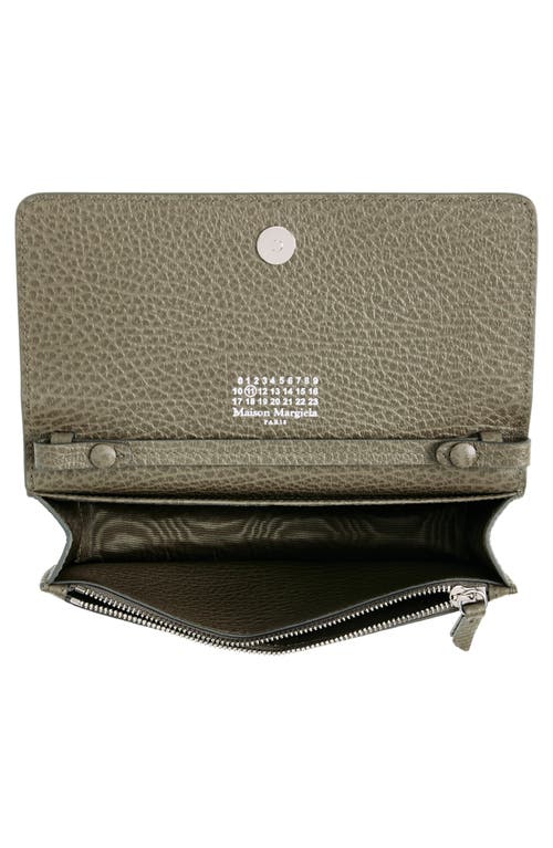 Maison Margiela Large Leather Wallet On A Chain In Graphite