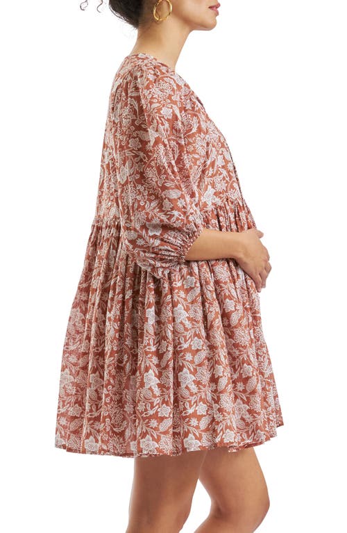 RIPE MATERNITY RIPE MATERNITY CALI LONG SLEEVE COTTON MATERNITY/NURSING DRESS