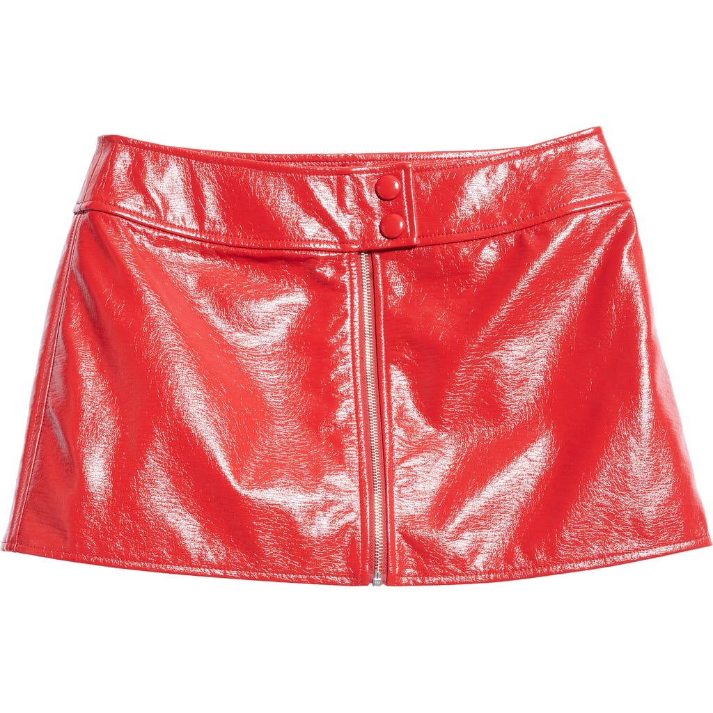 Shop Stand Studio Tara Faux Leather Miniskirt In Watermelon